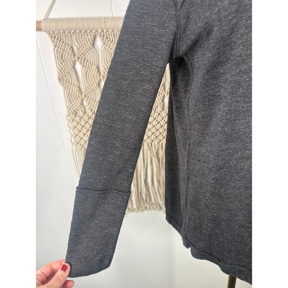 Free People Split Back Turtleneck Sweater Size Small Charcoal Gray - Picture 5 of 9